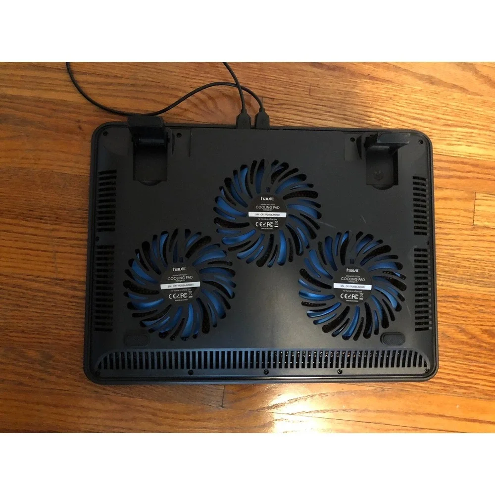 Havit Laptop Cooling Pad Cooler 3 Fans Blue Led 11
